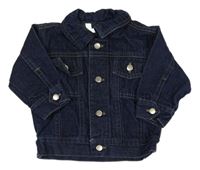 Tmavomodrá rifľová bunda s vreckami