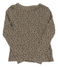 Hnedo-čierne leopardí tričko H&M