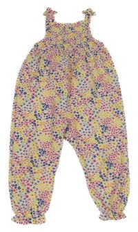 Barevný květovaný lehký kalhotový overal Primark