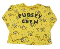 Žlté pyžamové tričko s Pudsey George