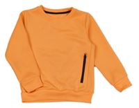 Oranžová mikina s nápisom