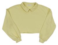 Žltá crop mikina s golierikom H&M