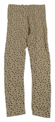 Béžovo-čierne leopardí legíny H&M