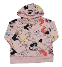 Ružová mikina s princeznami a kapucňou Disney