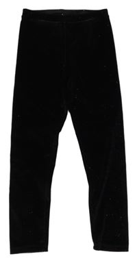 Černé sametové třpytivé legíny Matalan