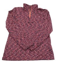 Ružovo-tmavomodrá melírovaná thermo mikina Crivit