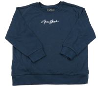 Tmavomodrá mikina s nápisom Matalan