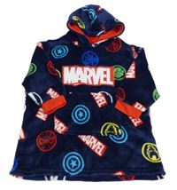 Tmavomodrá plyšová oversize mikina se superhrdiny a kapucí Marvel