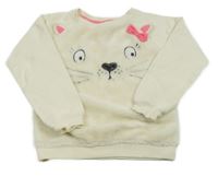 Smotanová mikina s plyšovým prvkem a ňufáčikom  Cool Club