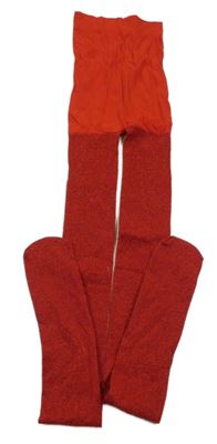 Červené třpytivé punčocháče