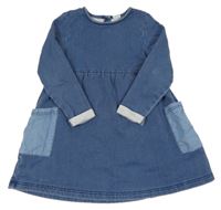 Modré teplákové rifľové šaty Next