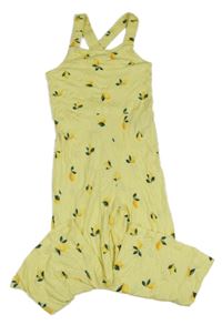 Žlutý kalhotový culottes overal s citrony H&M