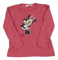 Ružové tričko s Minnie a mačičkou Disney