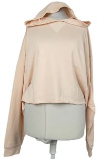 Dámská světlerůžová crop mikina s kapucí Primark 