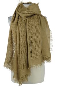 Nové - Dámska béžová perforovaná šál Luxe