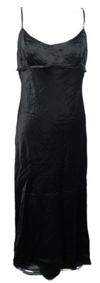 Dámské černé saténové midi šaty Primark 