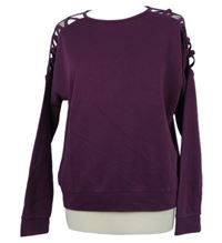 Dámská vínová mikina se šněrováním na rukávech Amisu