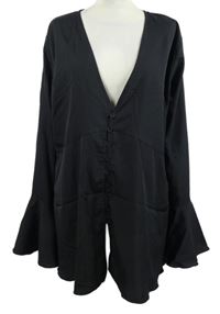 Dámská černá halenka s rozšířenými rukávy Boohoo 