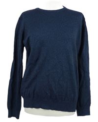 Pánský tmavomodrý melírovaný vlněný svetr Dunnes 