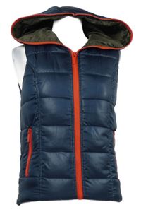 Dámská tmavomodrá šusťáková zateplená vesta s kapucí Only 