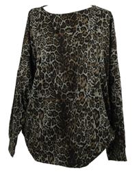 Dámské hnědo-béžové vzorované úpletové triko Peacocks 