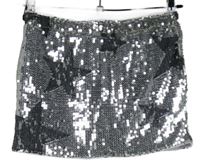 Dámska strieborná flitrová sukňa s hviezdami Shein