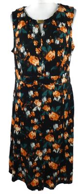 Dámské černo-barevné květované šaty George 