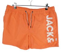 Pánske korálové plážové kraťasy s logem zn Jack´s
