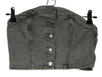 Dámský šedý riflový bandeau top H&M