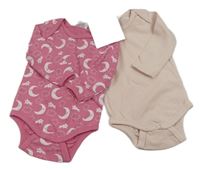 Nové- 2x body růžové+ růžové s obrázky Ergee