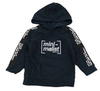 Tmavomodro-čierna pruhovaná mikina s nápisom a kapucňou River Island