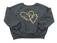 Sivá oversize mikina so srdiečkami George