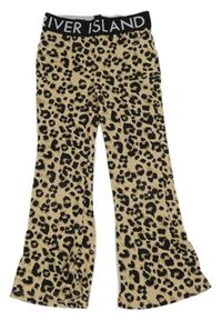 Béžové flare legíny s leopardím vzorem River Island