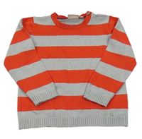 Červeno-sivý pruhovaný sveter Tom Tailor