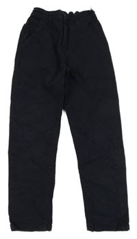 Tmavomodré plátenné chino nohavice