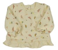 Smotanová prešívaná mikina s kvietkami Nutmeg