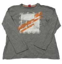 Sivé tričko s potlačou S. Oliver