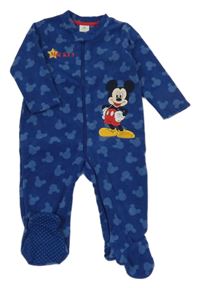 Tmavomodrý fleecový overal s Mickey Mousem Disney