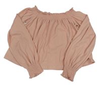 Svetloružová crop blúzka