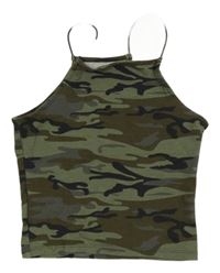 Kaki-hnedý army crop top MIss