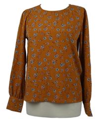 Dámska medová blúzka s kvetinovým vzorom Ichi