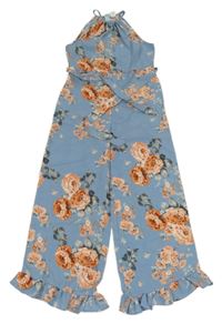 Modrý květovaný overal Shein