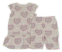 2set - Bílo srdíčkové šaty + legíny Esprit