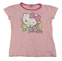 Světlerůžové pyžamové tričko s Kitty 