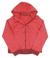 Růžová propínací thermo mikina s nápisem a kapucí 