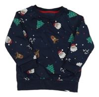 Tmavomodrá mikina so Santou Primark