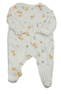 Biely overal s ovociem Tu