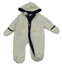 Biela huňatá podšitá kombinéza s kapucňou zn. Esprit