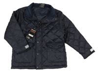 Nové - Tmavomodrá prešívaná šušťáková zateplená bunda Result