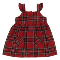 Červeno-farebné kockované šaty Primark